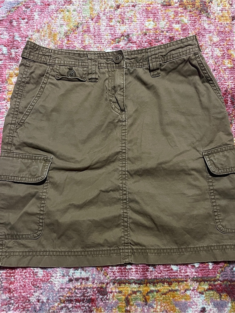 Brown Olive Cargo Pocket Mini Skirt